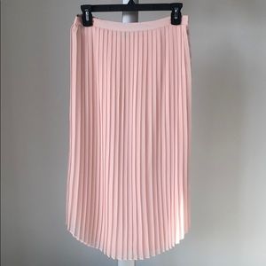 NWOT Nordstrom pink pleated full length skirt—S